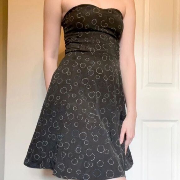 NWT NEW American Eagle Circle Print Strapless Mini Dress Sweetheart Neck Size 2 - Picture 1 of 11